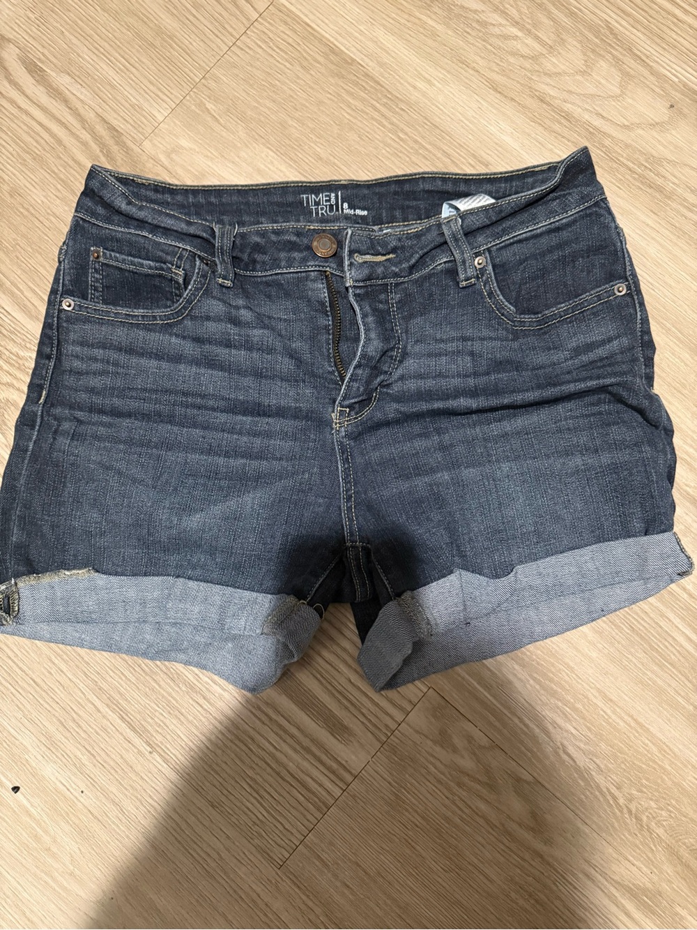 Time and Tru Indigo Roll-Cuff Denim Shorts